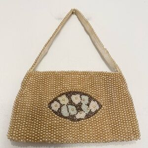 Beautiful Vintage Pearl and Beads Handbag 4 x 7" JAPAN